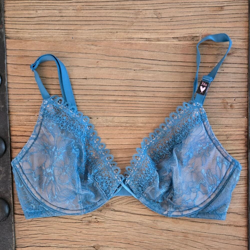 Victoria's Secret Very Sexy Unlined Lace Plunge Bra sz 34D